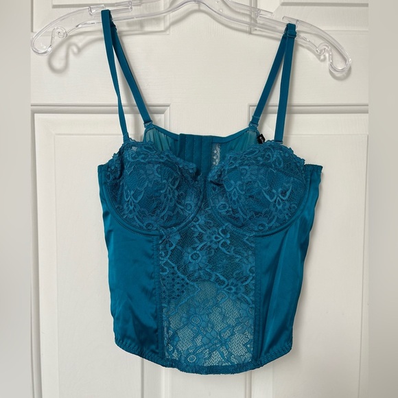 NWT Sincerely Jules Teal Lace Bustier Corset Top S/M - Picture 3 of 13